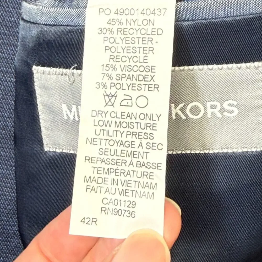 Michael Kors Men's Classic-Fit Double-Breasted Sport Coat Navy 42R $295
